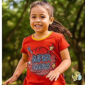 Blusa Super Poderes Menina- estampa Brilha no Escuro
