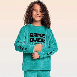 Conjunto pijama blusão e calça em fleece