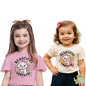 Blusa Infantil Feminina Gatinha Marie – Conforto, Delicadeza e Estilo | Dinococois