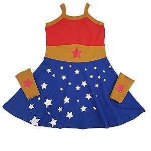 Vestido Fantasia Mulher Maravilha