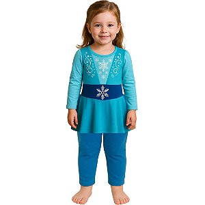Pijama Elsa Frozen Manga Longa