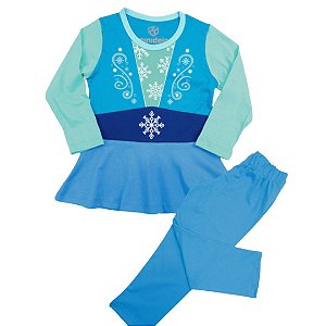 Pijama Elsa Frozen Manga Longa