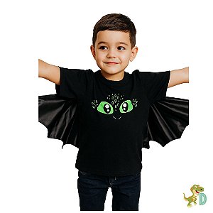 Blusa Infantil Dragão com Asas Estampa - Brilha no escuro