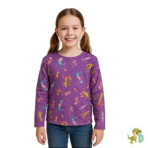 Blusa Infantil Lilas Manga Longa Forróbodo