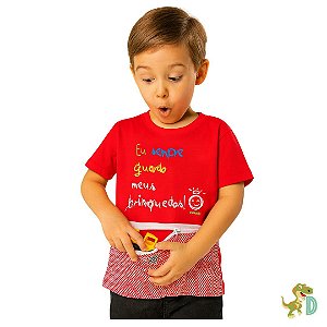 Blusa MEUS BRINQUEDOS VERMELHO - ESTAMPA BRILHA NO ESCURO