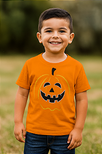 Blusa Halloween Sorriso Abobora -BRILHA NO ESCURO