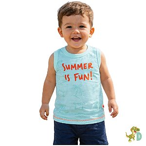 Regata Infantil Menino Summer Is Fun | Camiseta Regata Verão Infantil Confortável