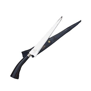 Faca Javalizeira Inox Cabo de Chifre Preto 11,5"