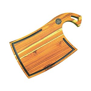 Tábua Steak de Churrasco com Resina Preta 44x23cm