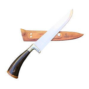 Faca Campeira Inox Cabo Chifre Preto 9"