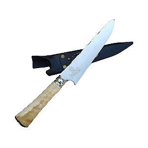Faca Reta Inox Cabo de Osso 7"