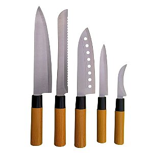 Conjunto de Facas Inox Linha Japão