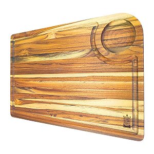 Tábua De Churrasco 43x29cm Com Compartimento Embutido Para Molho