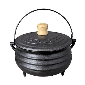 Caldeirão Panela Tripé 1 Litro De Ferro Fundido Com Tampa