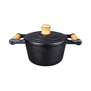 Caçarola Com Tampa De Ferro Fundido Panela 1 Litro Rústica