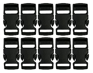 20un Fecho 15mm Preto Plástico Bolsas Mochilas Costura