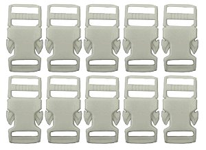 20un Fecho 15mm Branco Plástico Bolsas Mochilas Costura