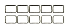 10 Quadro 15mm Niquelado Ferro Costura Bolsas Mochilas