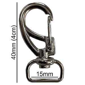 50un Mosquetão 15mm Niquelado Gancho Alça Bolsas Mochilas