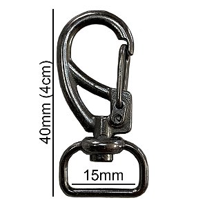 50un Mosquetão 15mm Grafite Gancho Alça Bolsas Mochilas