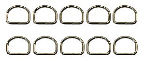 100 Meia Argola 10mm Niquelado Ferro Alça Fita Bolsa Cadarço