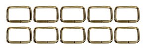 100un Quadro 25mm Dourado Ferro Costura Bolsas Mochilas Alça
