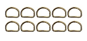 10un Meia Argola 15mm Dourado Ferro Alça Bolsa Cadarço