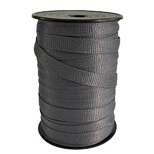 50m CCA 10mm Cinza Escuro Fita Costura Bolsa Mochilas Crachá
