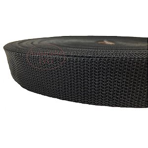 50m Fita Cadarço CA 15mm 1,5cm Preta Alça Bolsas Mochilas Costura