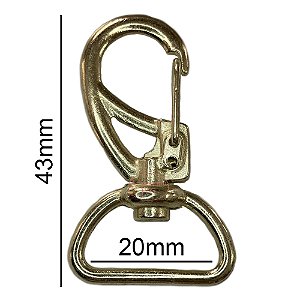50un Mosquetão 20mm Dourado Fecho Gancho Alça Bolsas Mochila