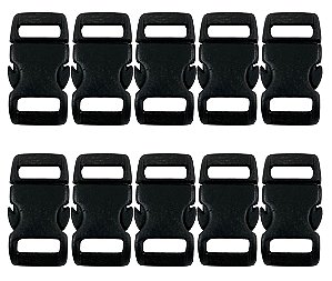 50un Fecho 10mm Preto Plástico Costura Bolsas Mochilas