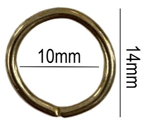 100un Argola 10mm Dourado Ferro Alça Bolsa Cadarço Fita