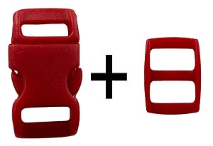 50un Fecho+50un Regulador 10mm Vermelho Plástico Engate