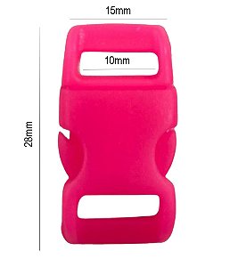20un Fecho 10mm Rosa Flúor Plástico Engate Alça Mochilas