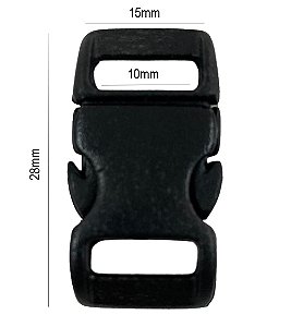 100un Fecho 10mm Preto Plástico Costura Bolsas Mochilas