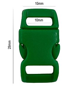 500un Fecho 10mm Verde Bandeira Plástico Engate Alça Mochila