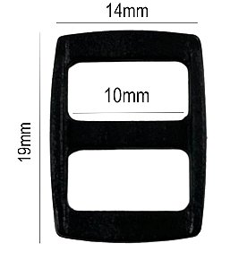 500un Regulador 10mm Preto Plástico Bolsa Mochilas Alça Fita