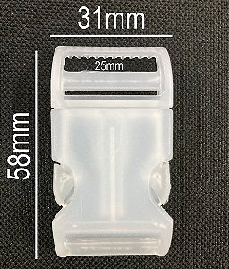 100un Fecho 25mm Transparente Plástico Alça Bolsa Mochila