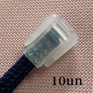 10un Terminal Transparente Cordão Cadarço Jacaré Plástico