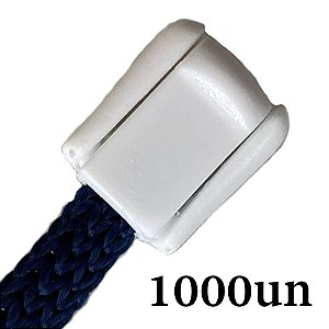 1000un Terminal Branco Cordão Cadarço Jacaré Plástico Alça
