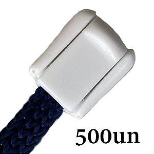 500un Terminal Branco Cordão Cadarço Jacaré Plástico Alça