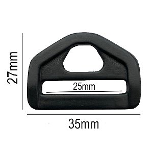 20un Meia Argola 25mm Preta Plástico Triângulo Bolsa Mochila