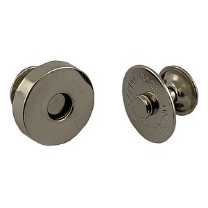 100un Botão Imã com Rebite Magnético 18mm Niquelado Bolsa