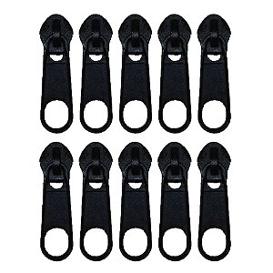 10un Cursor N°03 Preto Puxador Carrinho Pequeno Zíper Bolsas