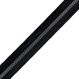200m Zíper Trator N°05 Preto com Cinza Jacaré Bolsas Mochila