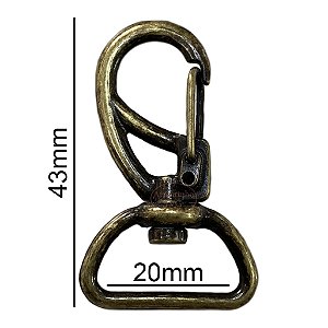 500un Mosquetão 20mm Ouro Velho Fecho Gancho Bolsas Mochilas