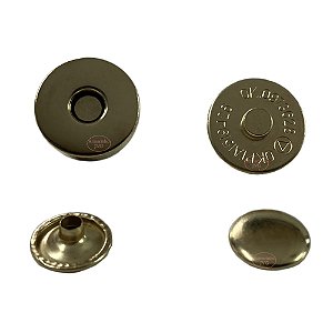 20un Botão Imã com Rebite Magnético 18mm Dourado Bolsa