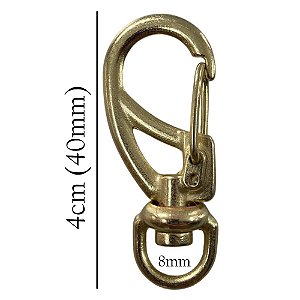 20un Mosquetão 8mm Dourado Fecho Gancho Alça Bolsas Mochilas