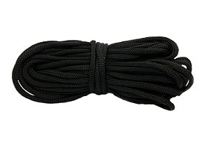 10m Cordão 5/2 Preto Rabo Rato 5mm Saco Mochila Fio Náutico