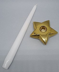 Vela Castiçal Cônica 25 cm branca cx. com  6 unidades